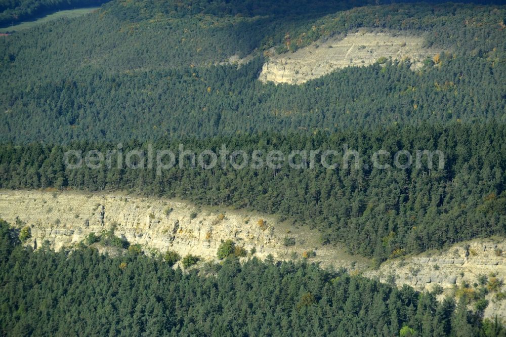 Wipfratal from above - Unused renatured quarry Ziegenried in Wipfratal in the state Thuringia