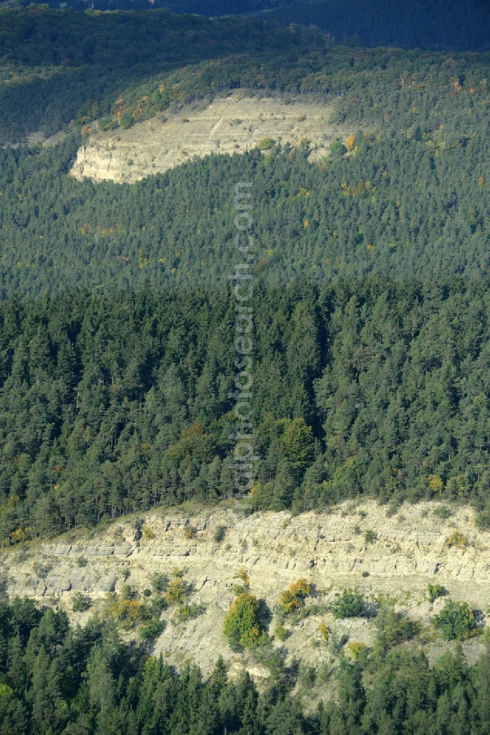 Aerial image Wipfratal - Unused renatured quarry Ziegenried in Wipfratal in the state Thuringia