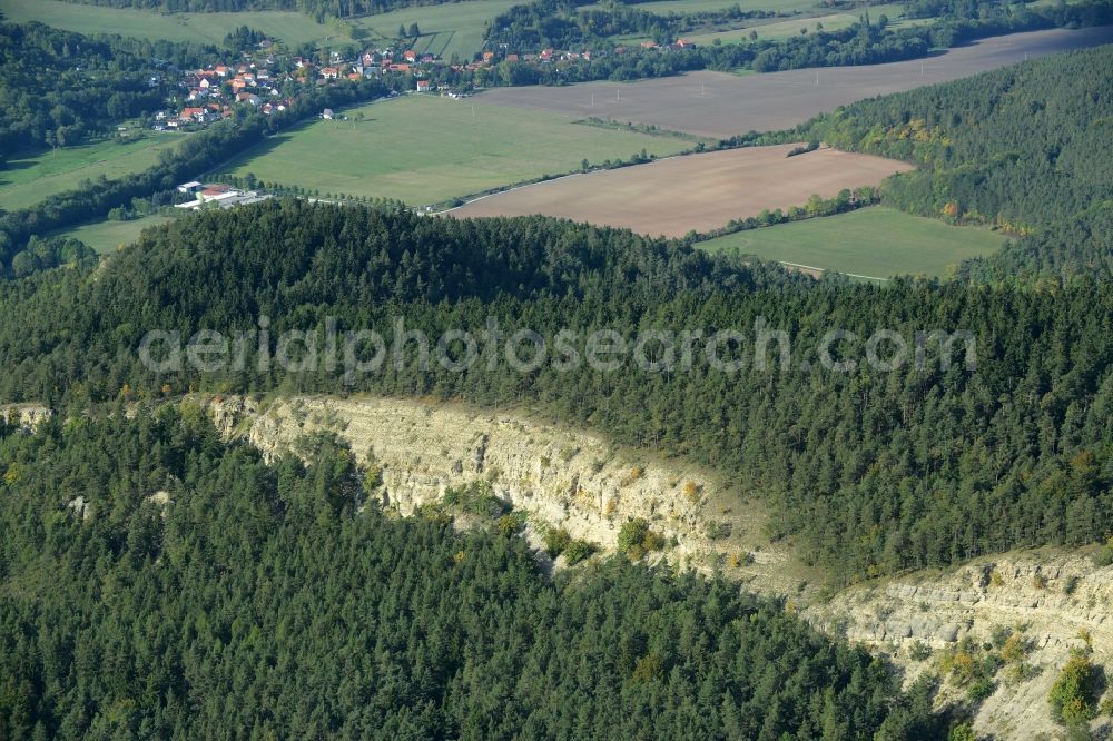 Wipfratal from above - Unused renatured quarry Ziegenried in Wipfratal in the state Thuringia