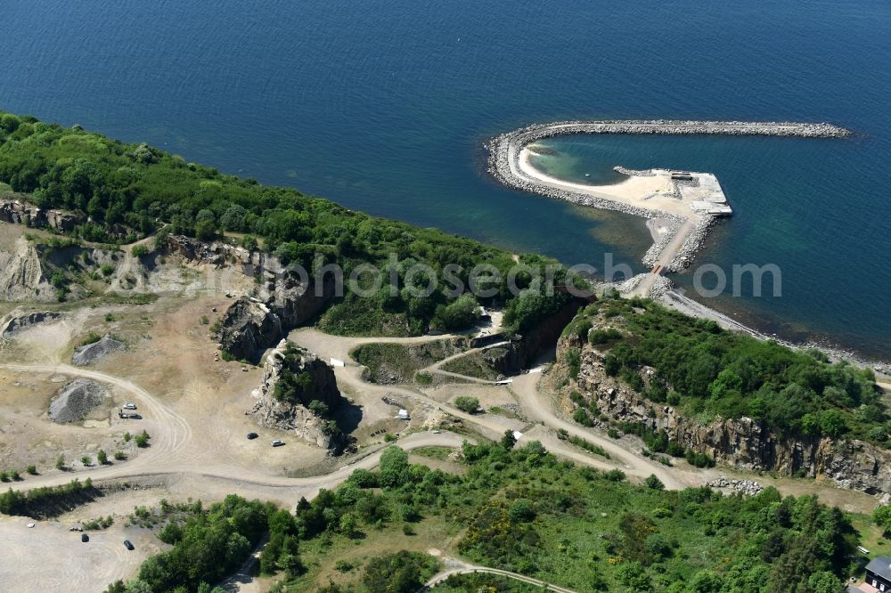 Aerial image Hasle - Unused renatured quarry Baltic Sea Bornholm Island in Hasle in Region Hovedstaden, Denmark