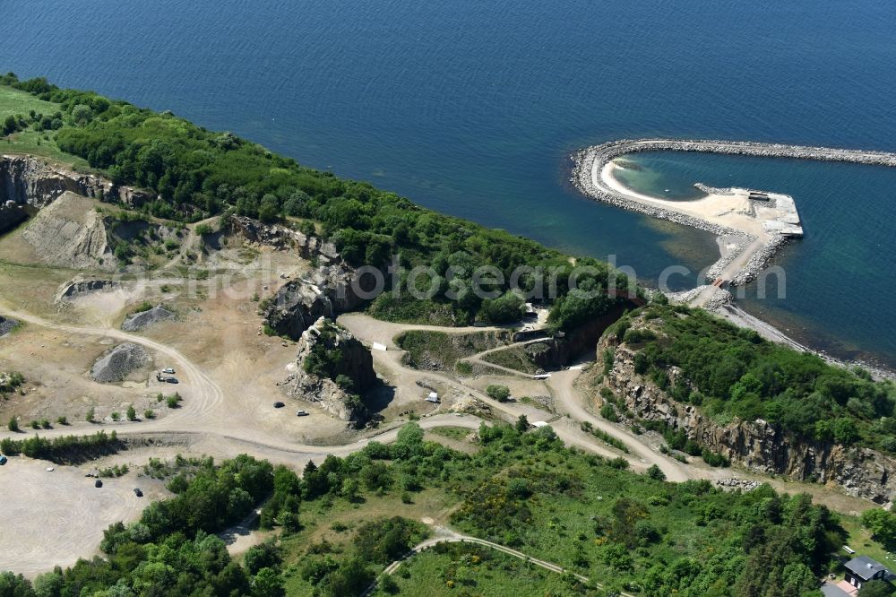 Aerial photograph Hasle - Unused renatured quarry Baltic Sea Bornholm Island in Hasle in Region Hovedstaden, Denmark