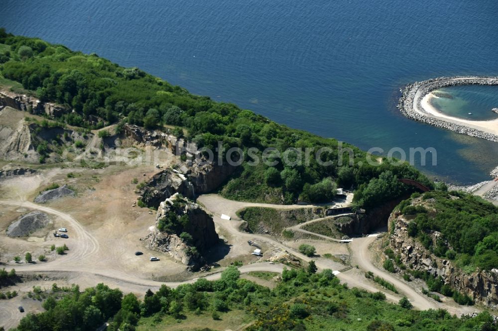 Hasle from above - Unused renatured quarry Baltic Sea Bornholm Island in Hasle in Region Hovedstaden, Denmark