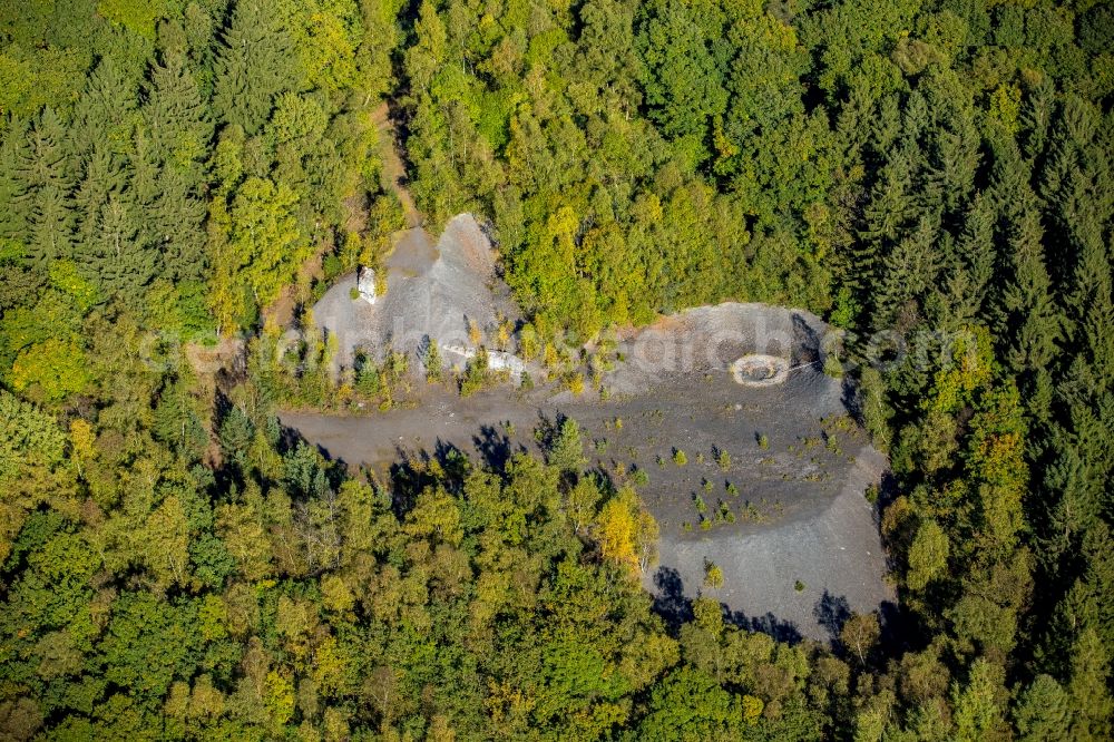 Siegen from above - Unused renatured quarry in Siegen in the state North Rhine-Westphalia