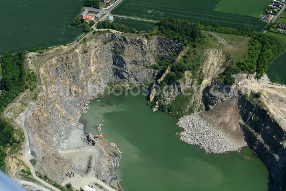 Ronne - Insel Bornholm from the bird's eye view: Unused renatured quarry Snorrebakken - Stavelund in Ronne - Bornholm Island in Region Hovedstaden, Denmark