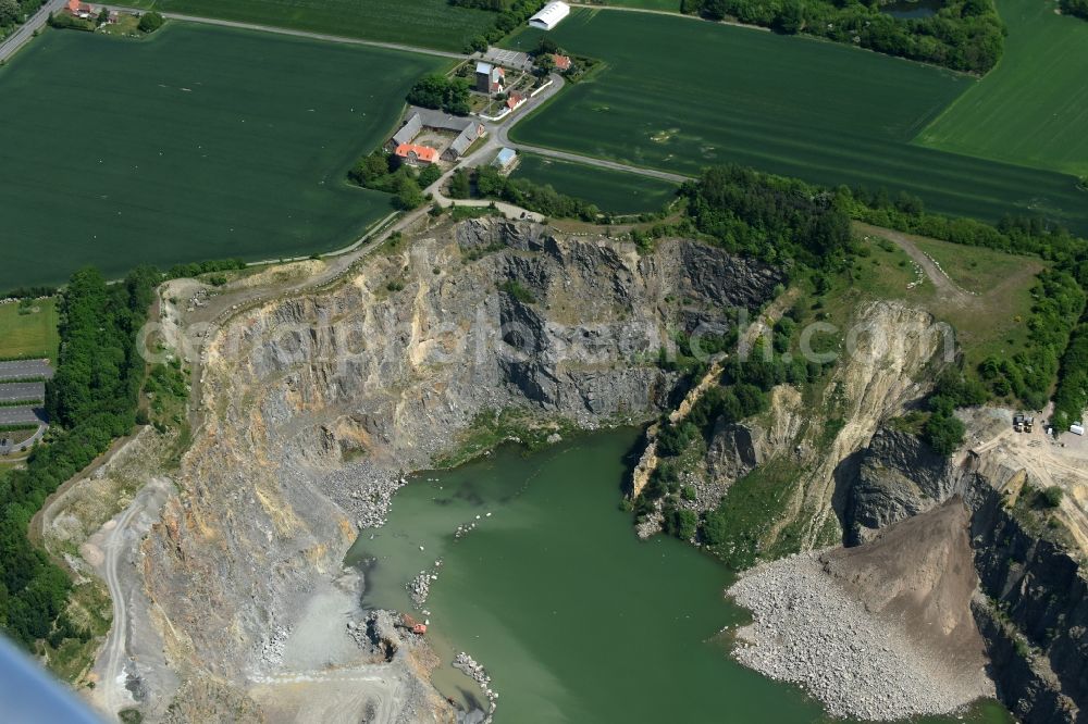 Aerial image Ronne - Insel Bornholm - Unused renatured quarry Snorrebakken - Stavelund in Ronne - Bornholm Island in Region Hovedstaden, Denmark