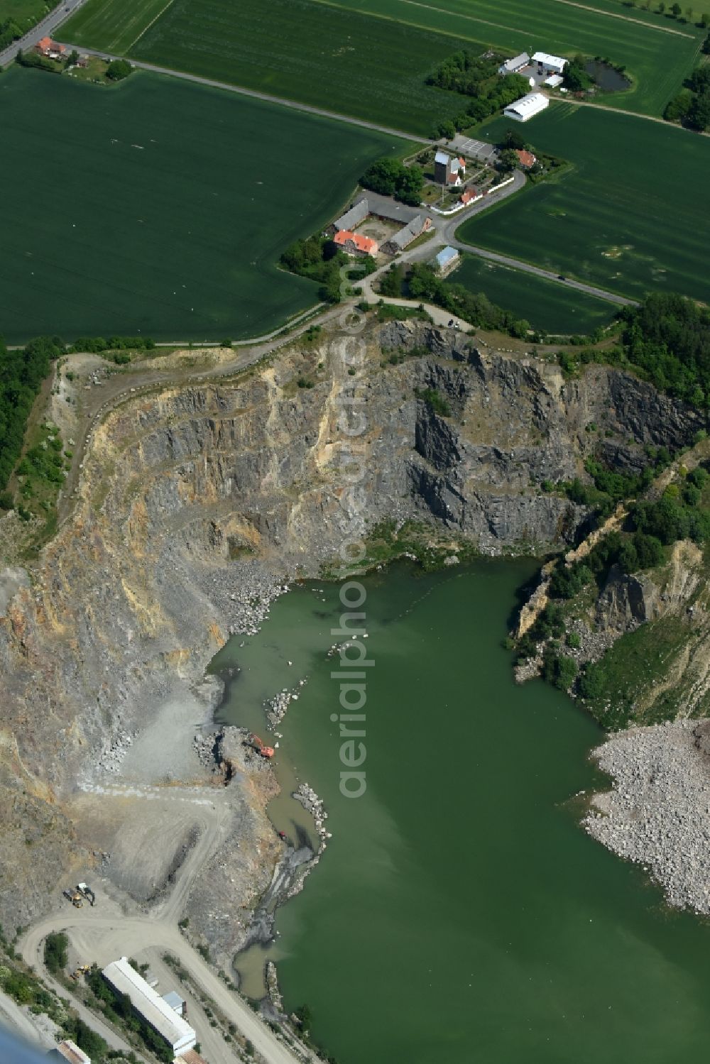 Ronne - Insel Bornholm from above - Unused renatured quarry Snorrebakken - Stavelund in Ronne - Bornholm Island in Region Hovedstaden, Denmark