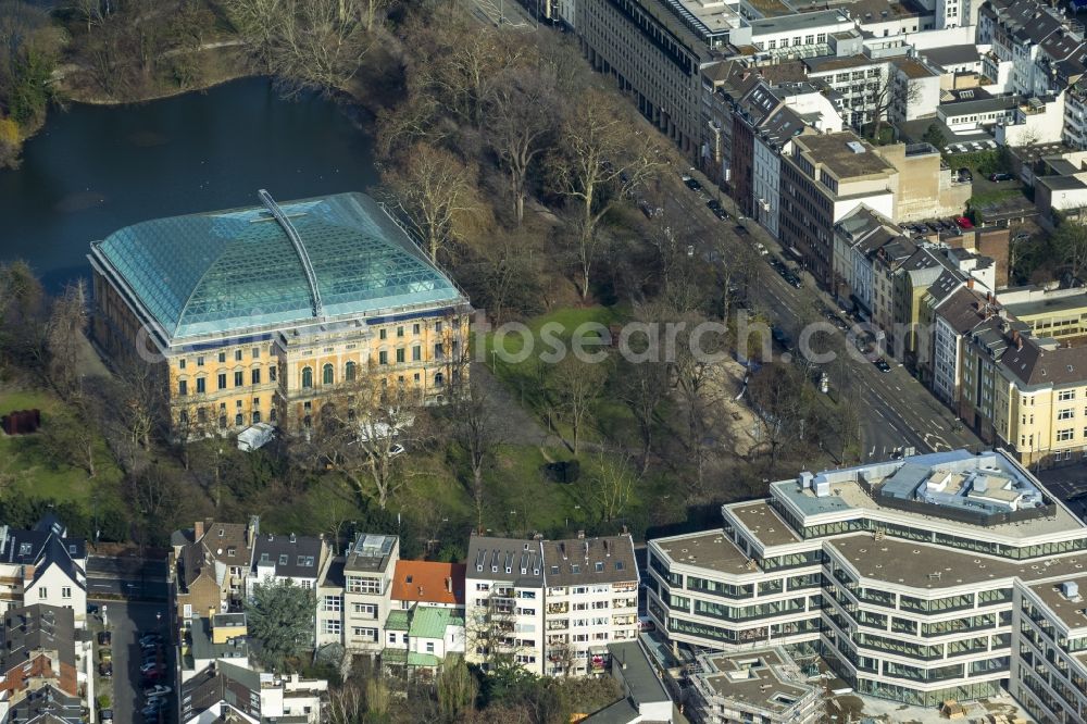 Aerial photograph Düsseldorf - View of the Ständehaus in Düsseldorf in the state North Rhine-Westphalia. The Ständehaus is the building of the former prussian provincial diet of the Rhineland. Today it houses as exhibition building K21 the section contemporary art