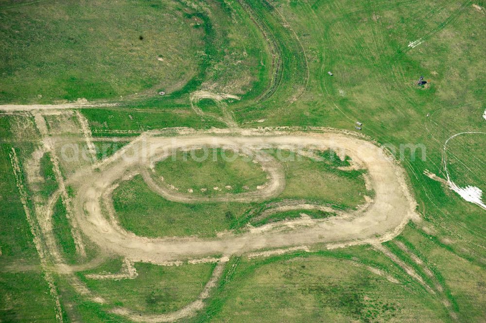 Altlandsberg OT Wegendorf from above - Sandbahn Wegendorf, auf der jährlich die Stockcar Landesmeisterschaft Berlin-Brandenburg stattfindet. Dirt track Wegendorf, on which the Stockcar national championship Berlin Brandenburg takes place annually.