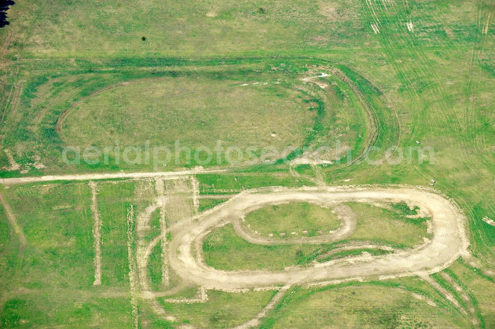 Aerial image Altlandsberg OT Wegendorf - Sandbahn Wegendorf, auf der jährlich die Stockcar Landesmeisterschaft Berlin-Brandenburg stattfindet. Dirt track Wegendorf, on which the Stockcar national championship Berlin Brandenburg takes place annually.