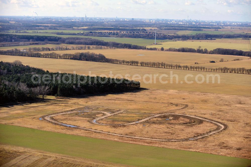 Altlandsberg OT Wegendorf from the bird's eye view: Dirt track Wegendorf, on which the Stockcar national championship Berlin Brandenburg takes place annually