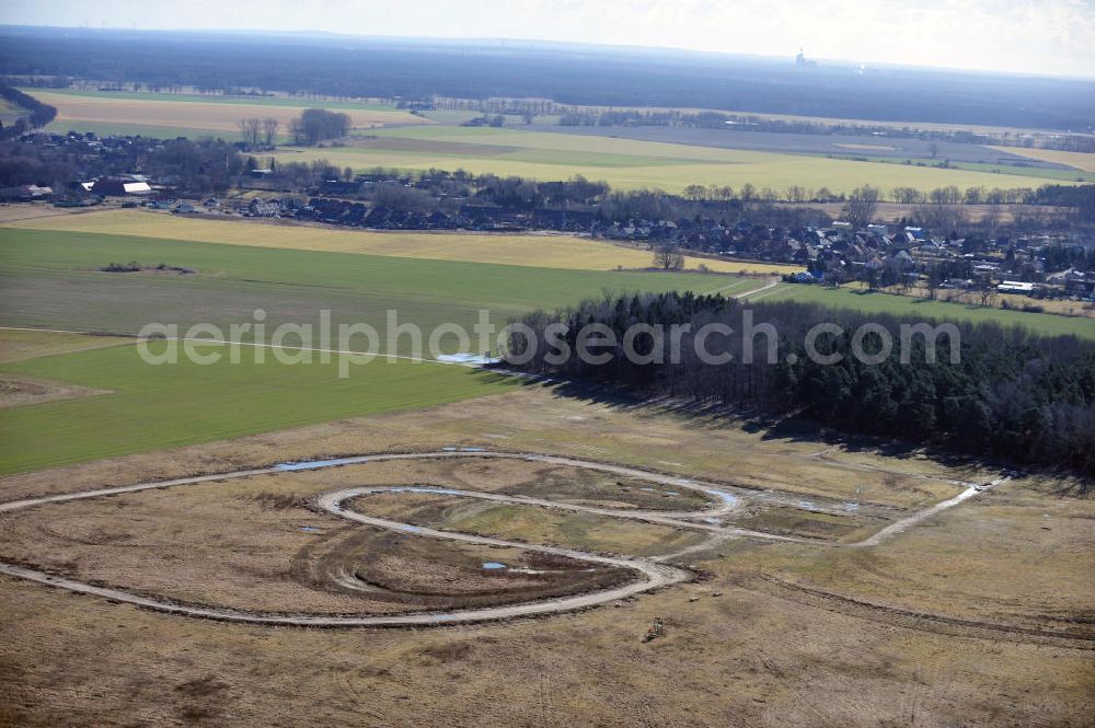 Aerial image Altlandsberg OT Wegendorf - Dirt track Wegendorf, on which the Stockcar national championship Berlin Brandenburg takes place annually