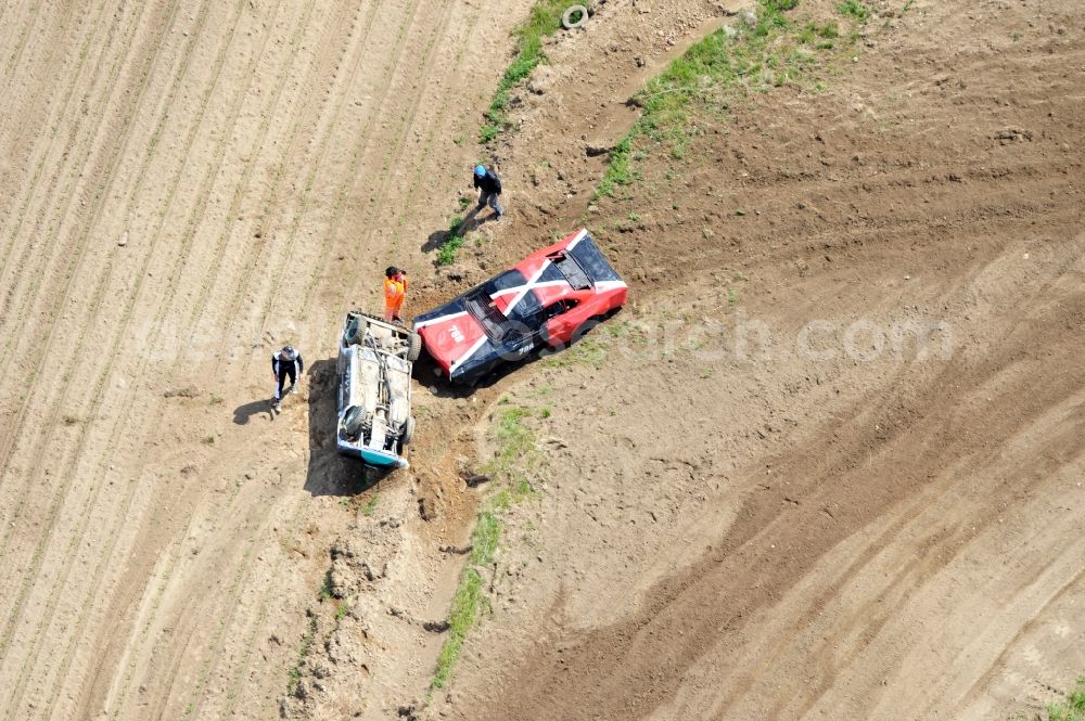 Altlandsberg OT Wegendorf from the bird's eye view: Dirt track Wegendorf, on which the Stockcar national championship Berlin Brandenburg takes place annually