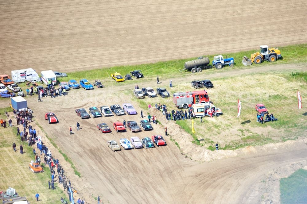 Altlandsberg OT Wegendorf from the bird's eye view: Dirt track Wegendorf, on which the Stockcar national championship Berlin Brandenburg takes place annually