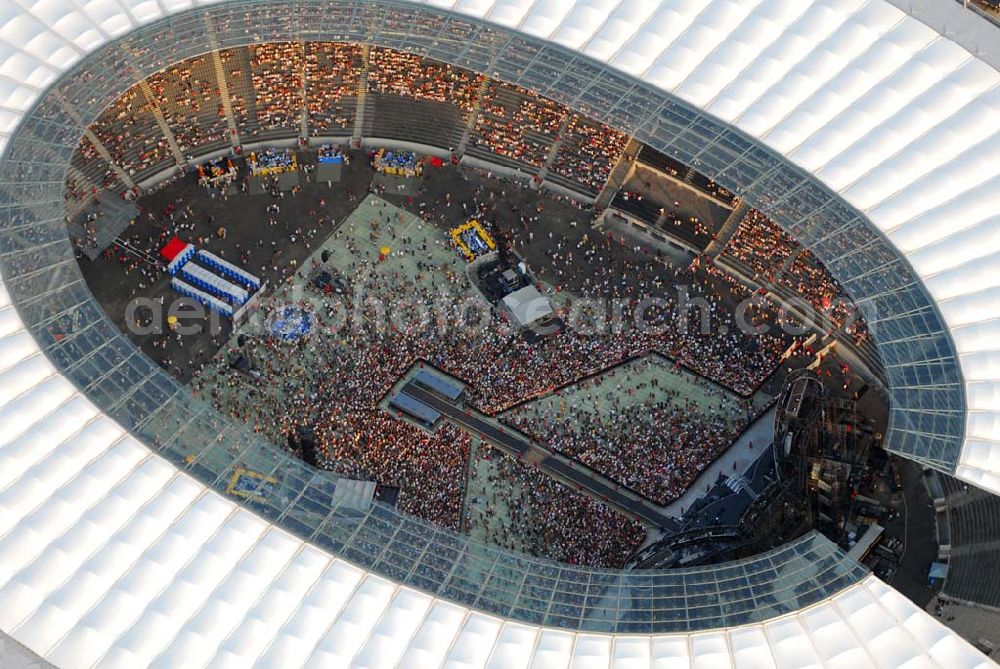 Aerial photograph Berlin - Charlottenburg - 20:15 MEZ Rolling Stones Konzert im Berliner Olympiastadion