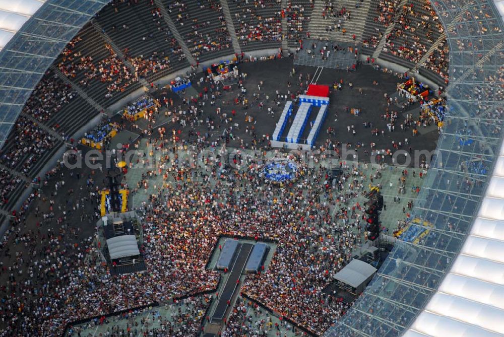 Aerial photograph Berlin - Charlottenburg - 20:15 MEZ Rolling Stones Konzert im Berliner Olympiastadion