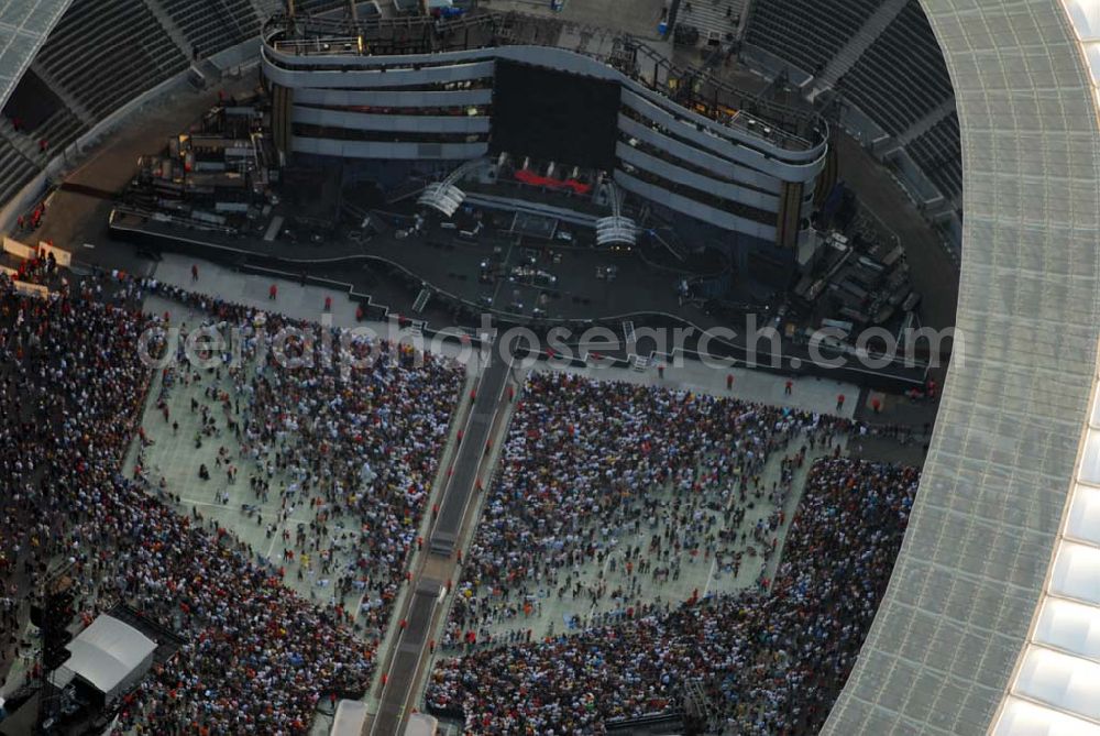 Aerial photograph Berlin - Charlottenburg - 20:15 MEZ Rolling Stones Konzert im Berliner Olympiastadion