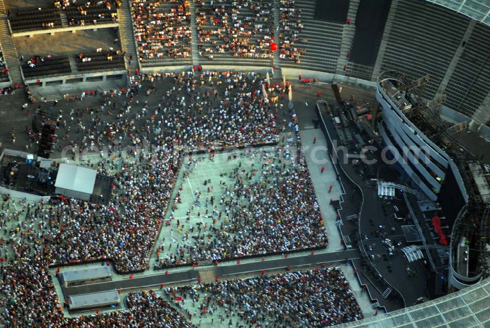 Aerial photograph Berlin - Charlottenburg - 20:15 MEZ Rolling Stones Konzert im Berliner Olympiastadion