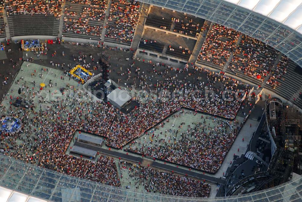 Aerial photograph Berlin - Charlottenburg - 20:15 MEZ Rolling Stones Konzert im Berliner Olympiastadion