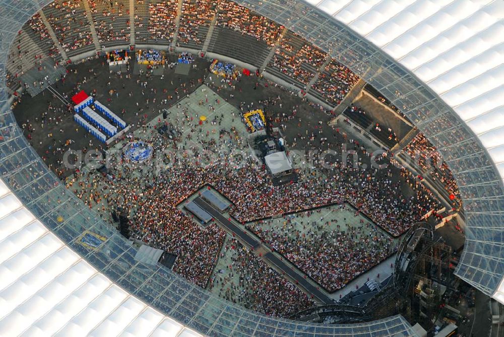 Aerial photograph Berlin - Charlottenburg - 20:15 MEZ Rolling Stones Konzert im Berliner Olympiastadion