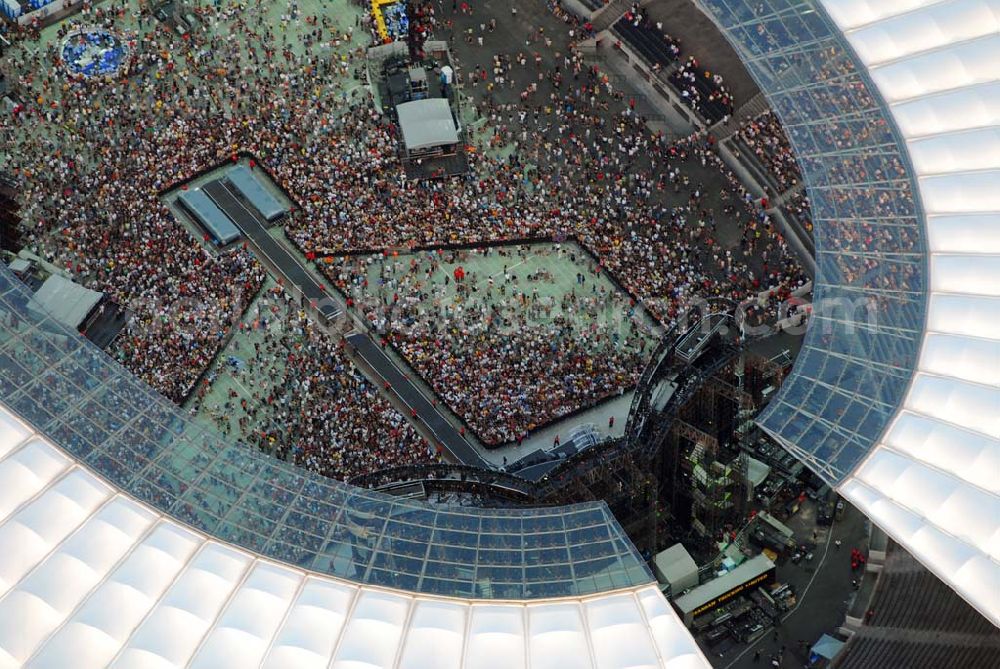 Aerial photograph Berlin - Charlottenburg - 20:15 MEZ Rolling Stones Konzert im Berliner Olympiastadion