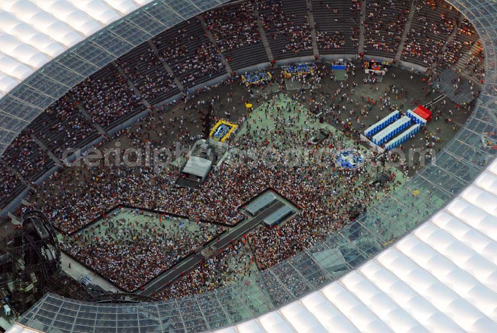 Aerial photograph Berlin - Charlottenburg - 20:15 MEZ Rolling Stones Konzert im Berliner Olympiastadion