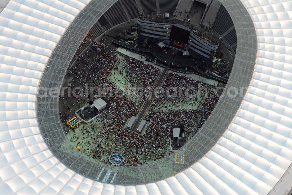 Aerial image Berlin - Charlottenburg - 20:15 MEZ Rolling Stones Konzert im Berliner Olympiastadion