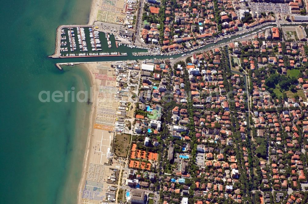 Cervia from above - View of the beach in Cervia in the province Ravenna in Italy