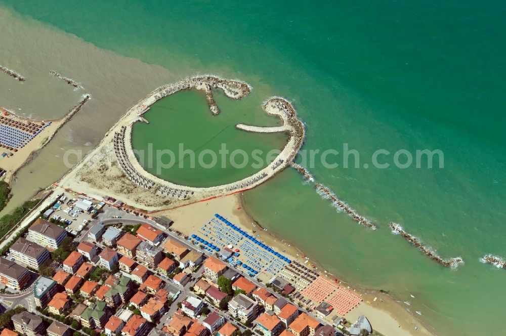 Francavilla al Mare from above - View of the beach in Francavilla al Mare in the province Chieti in Italy