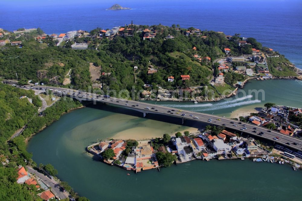 Rio de Janeiro from above - Beach and coastal area of Botafogo in Rio de Janeiro in Brazil in Rio de Janeiro in Brazil