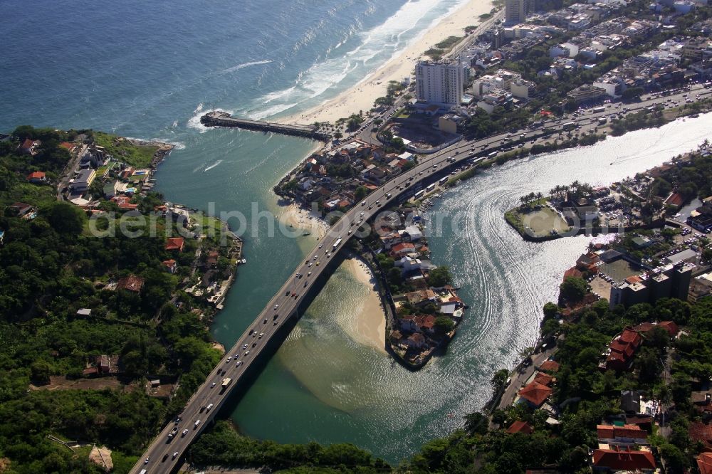 Rio de Janeiro from the bird's eye view: Beach and coastal area of Botafogo in Rio de Janeiro in Brazil in Rio de Janeiro in Brazil