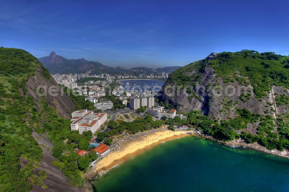 Aerial photograph Rio de Janeiro - Beach and coastal area of Botafogo in Rio de Janeiro in Brazil in Rio de Janeiro in Brazil