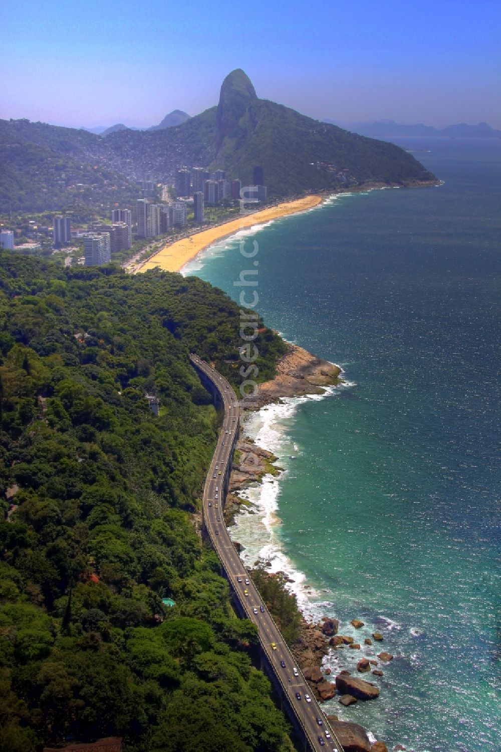 Rio de Janeiro from the bird's eye view: Beach and coastal area of Botafogo in Rio de Janeiro in Brazil in Rio de Janeiro in Brazil