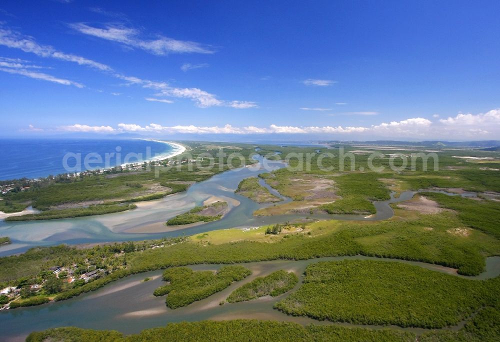 Rio de Janeiro from above - Beach and coastal area at the nature reserve of Parque Natural Municipal de Baependi in Rio de Janeiro in Brazil