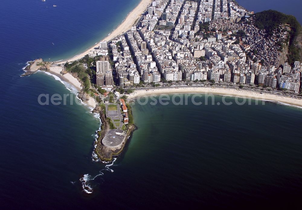 Rio de Janeiro from above - Beach and coastal area on the outskirts of Arpoador in Rio de Janeiro in Brazil