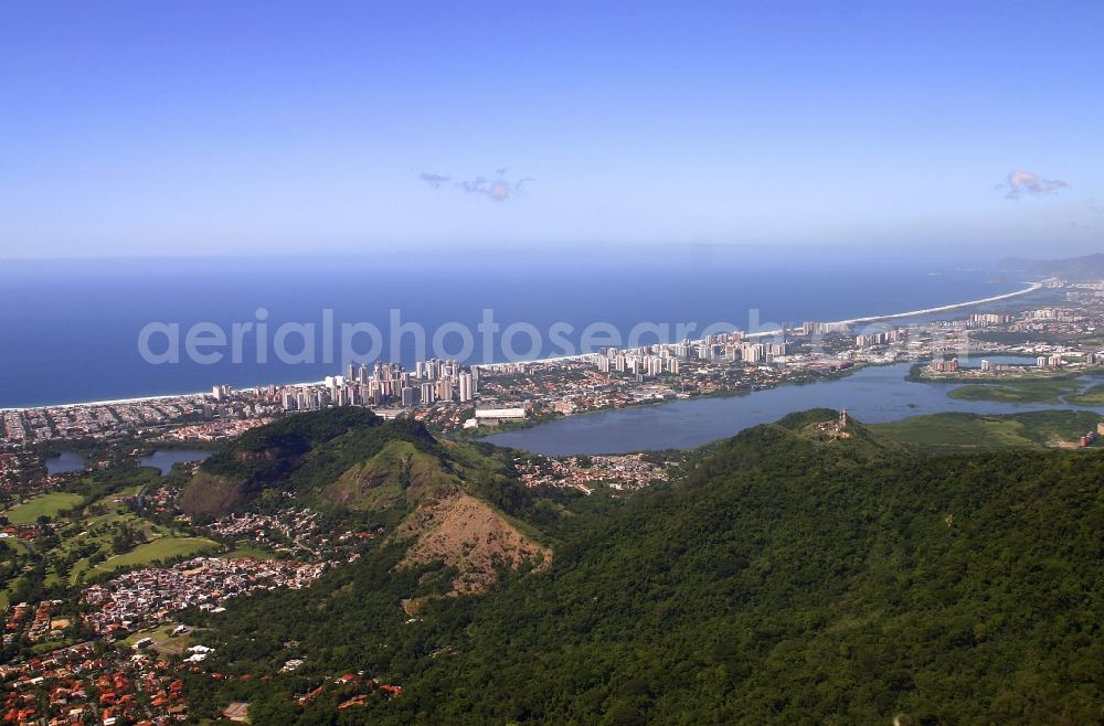 Rio de Janeiro from above - Beach and coastal area on the outskirts of Barra da Tijuca in Rio de Janeiro in Brazil