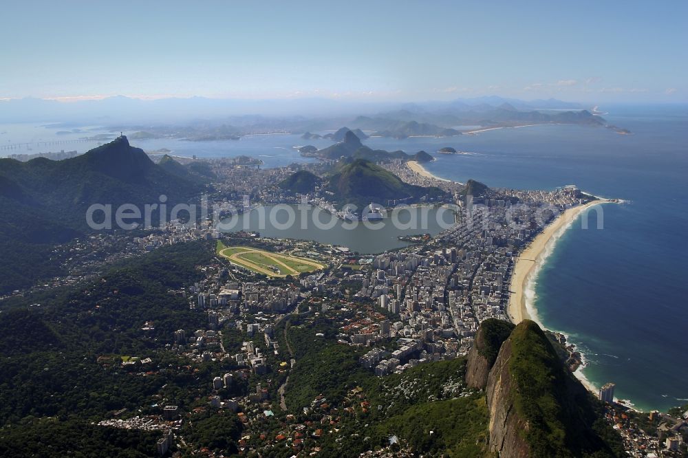 Aerial photograph Rio de Janeiro - Beach and coastal area on the outskirts of Ipanema in Rio de Janeiro in Brazil