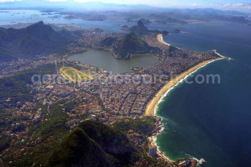 Rio de Janeiro from above - Beach and coastal area on the outskirts of Ipanema in Rio de Janeiro in Brazil