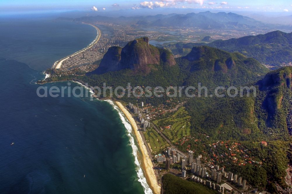 Aerial image Rio de Janeiro - Beach and coastal area on the outskirts of Ipanema in Rio de Janeiro in Brazil