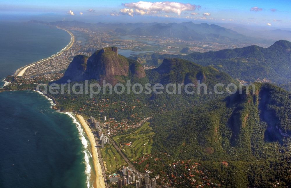 Rio de Janeiro from above - Beach and coastal area on the outskirts of Ipanema in Rio de Janeiro in Brazil