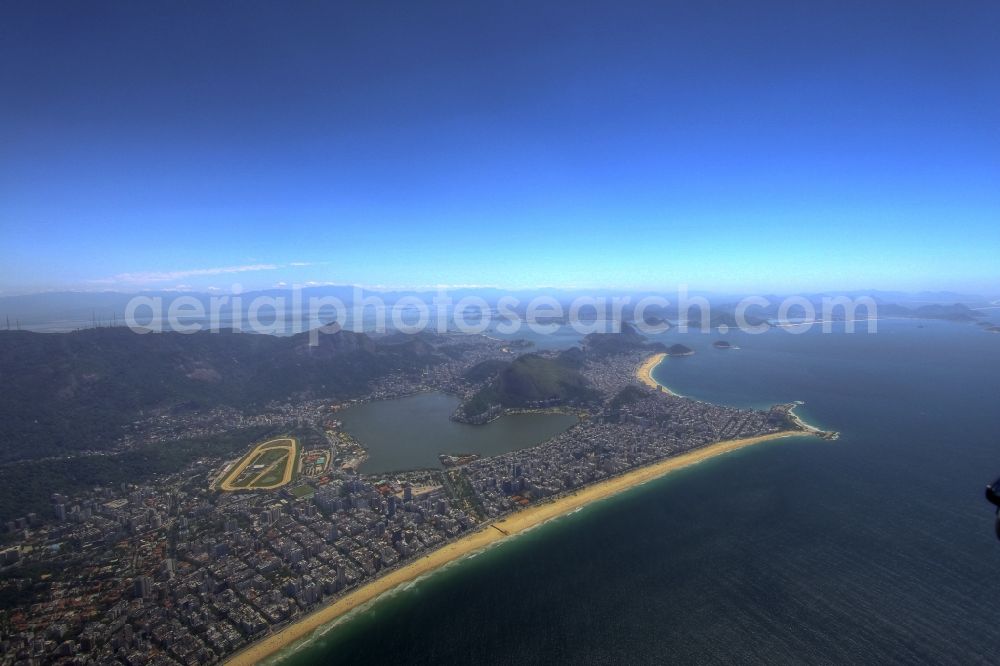 Rio de Janeiro from above - Beach and coastal area on the outskirts of Leblon in Rio de Janeiro in Brazil