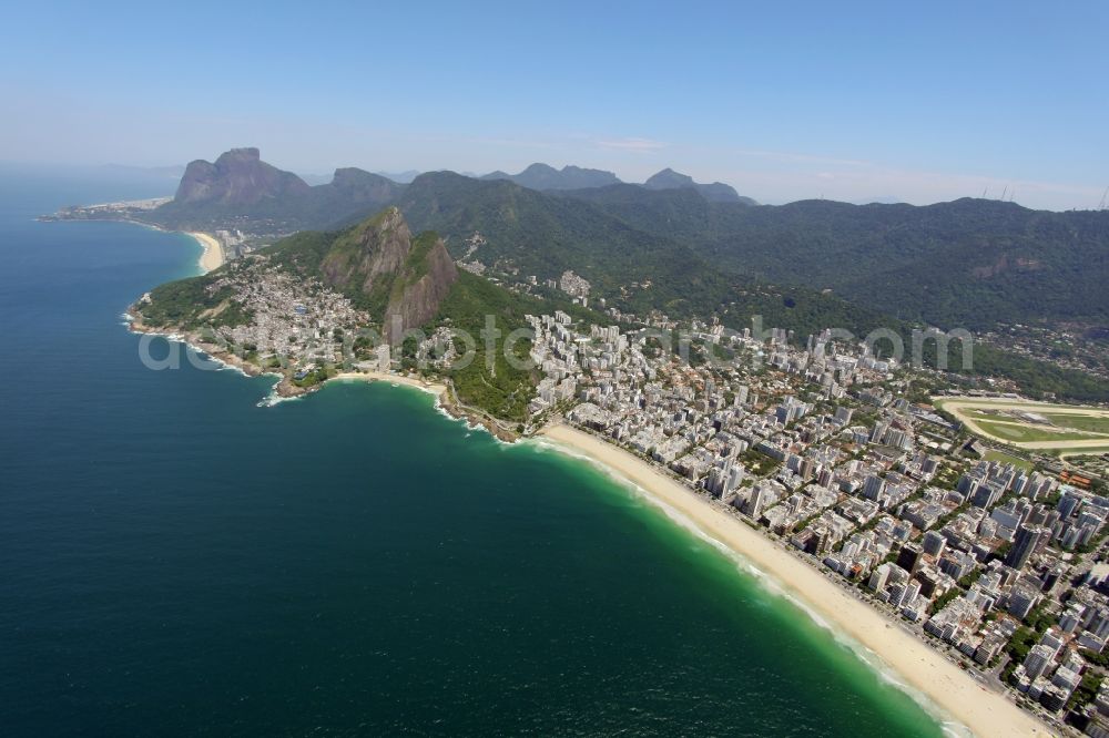 Aerial photograph Rio de Janeiro - Beach and coastal area on the outskirts of Leblon in Rio de Janeiro in Brazil