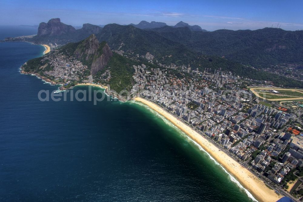 Rio de Janeiro from above - Beach and coastal area on the outskirts of Leblon in Rio de Janeiro in Brazil