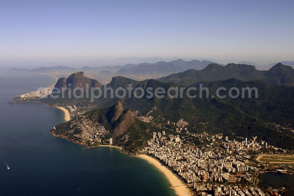 Rio de Janeiro from above - Beach and coastal area on the outskirts of Leblon in Rio de Janeiro in Brazil