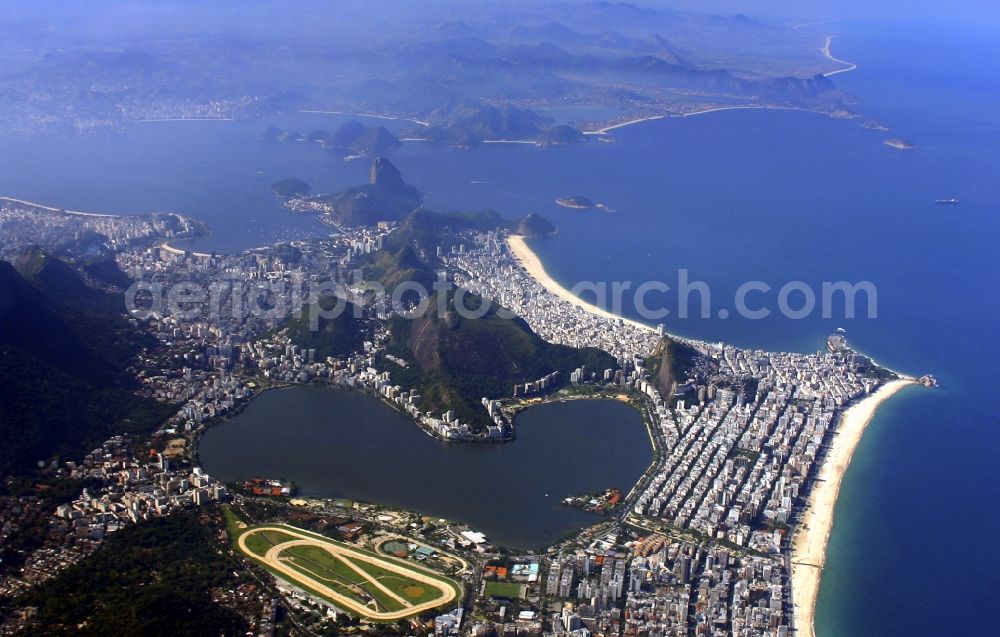 Aerial photograph Rio de Janeiro - Beach and coastal area on the outskirts of Zona Sul in Rio de Janeiro in Brazil