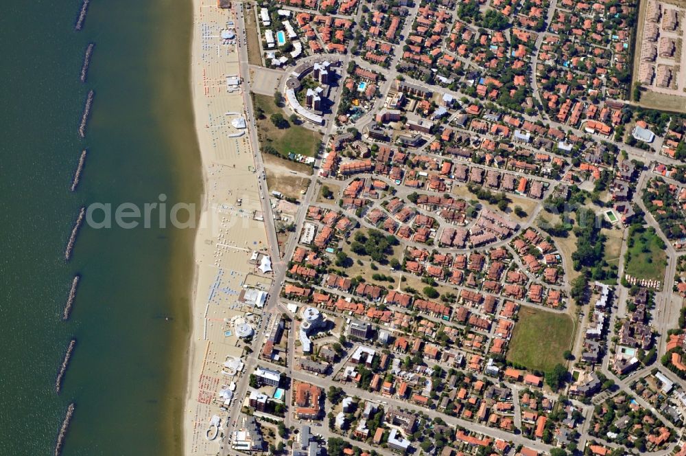 Lido delle Nazioni from above - View of the beach of Lido delle Nazioni in the province Ferrara in Italy