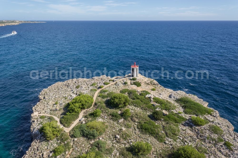 Aerial image Manacor - Beach of Manacor on the Mediterranean coast of the Spanish Balearic island of Mallorca in Spain