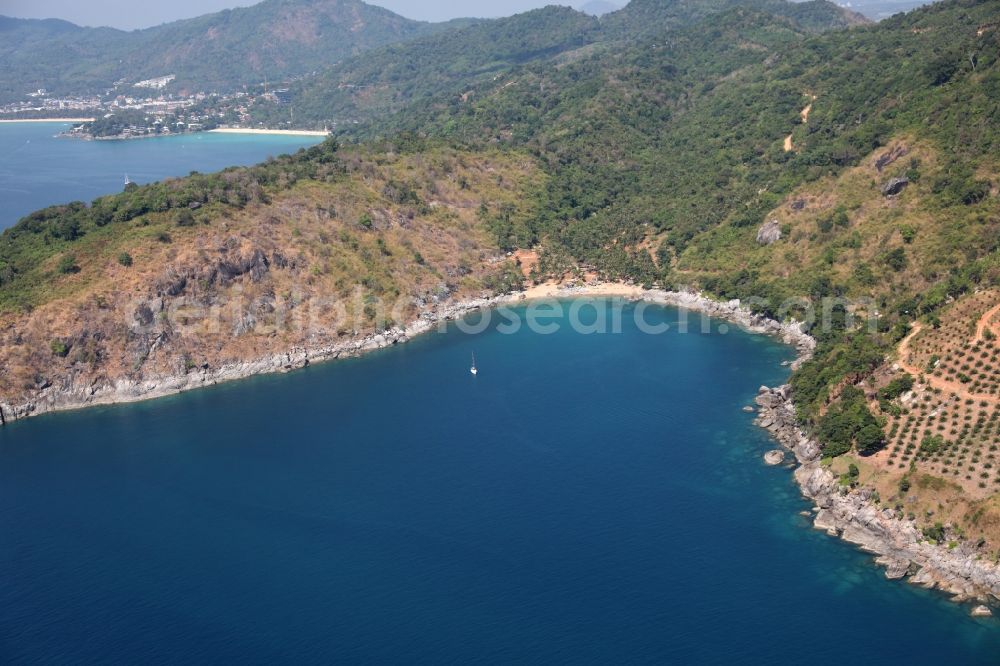 Karon from the bird's eye view: Beach of Karon Nui in the southwest of the island of Phuket in Thailand