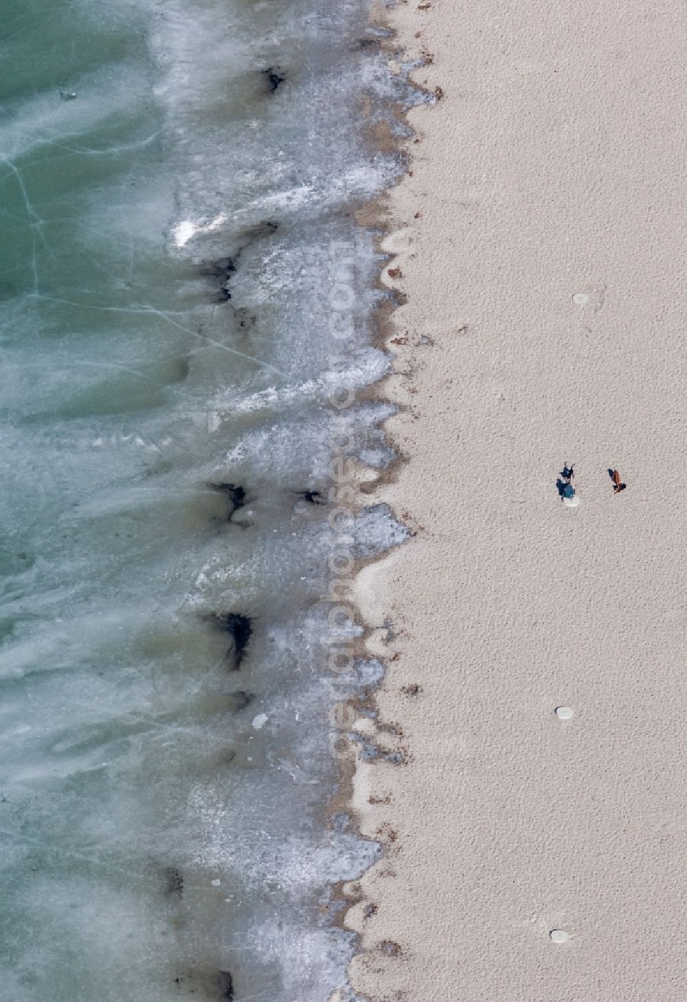 München from above - View of the beach at the lake Riemer See in Munich in the state Bavaria