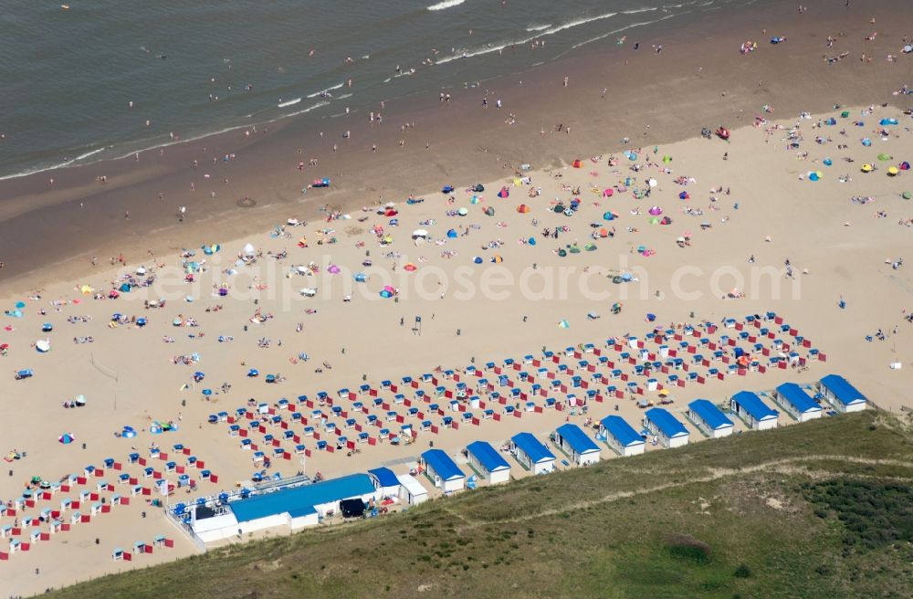 Nordwijk from above - Beach of the seaside resort of Nordwijk in the Netherlands