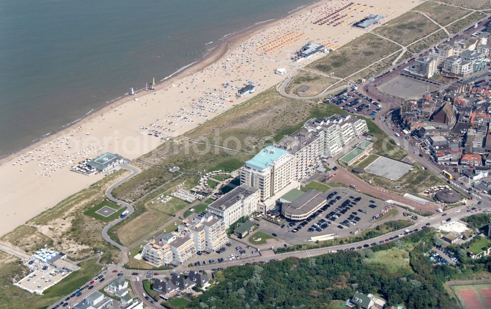 Aerial image Nordwijk - Beach of the seaside resort of Nordwijk in the Netherlands